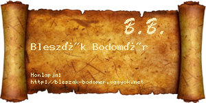 Bleszák Bodomér névjegykártya